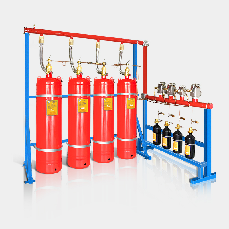 Internal pressure storage pipeline network type heptafluoropropane gas fire extinguishing system