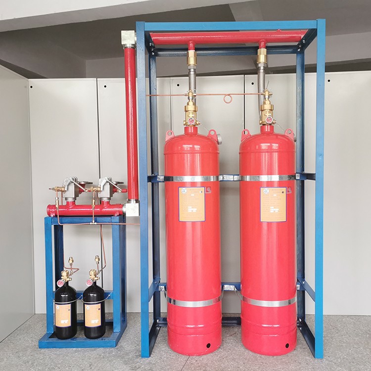 Internal pressure storage pipeline network type heptafluoropropane gas fire extinguishing system