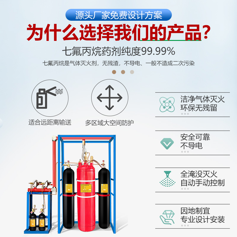 External pressure storage pipeline network type heptafluoropropane gas fire extinguishing system